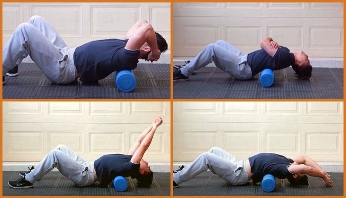 Foam-Roll-The-Upper-Back a man is massaging by himself