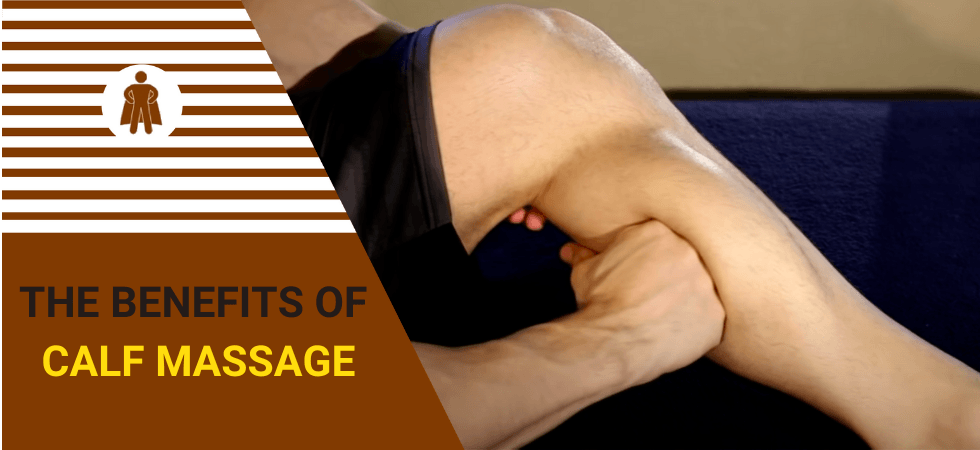man is relaxing with calf massage